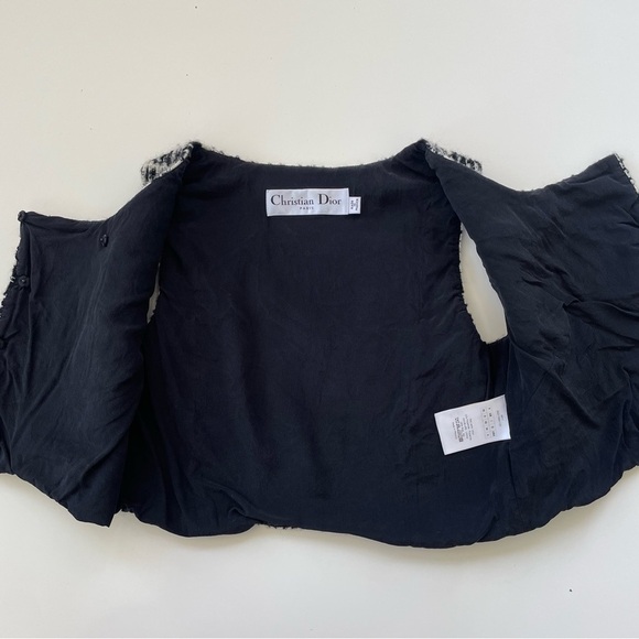 Christian Dior Paris Women's Black White Wool Silk Tweed Vest Made in France Sz4 - Picture 5 of 7